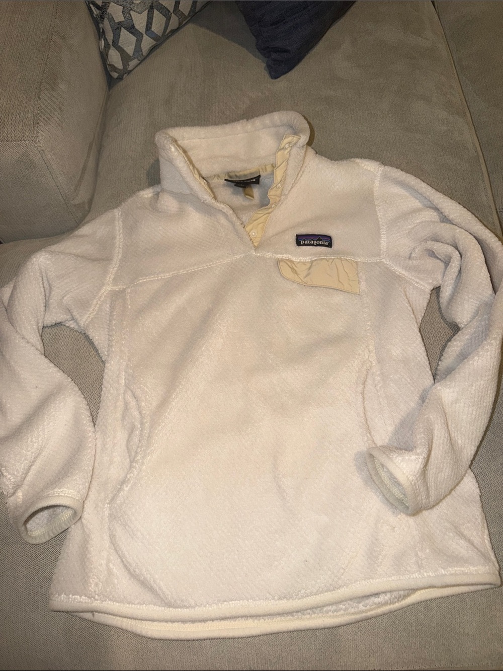 Patagonia Cream Women's Cowl Snap Fleece Pullover